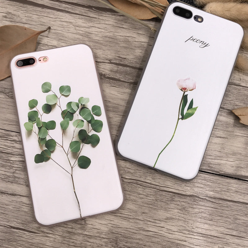 simple For iPhone 6s Mobile Phone Case 6 Plus Accessories Silicone for iPhone 7 Cases 6s 7P 3D Relief Tree Women Cover Funda