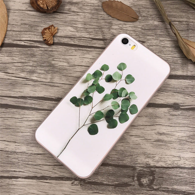 simple For iPhone 6s Mobile Phone Case 6 Plus Accessories Silicone for iPhone 7 Cases 6s 7P 3D Relief Tree Women Cover Funda