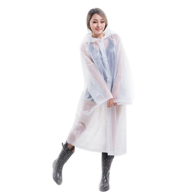 معطف المطر للنساء شفاف خفيف | Poncho Portable Environmental Light Raincoat Hot Sale