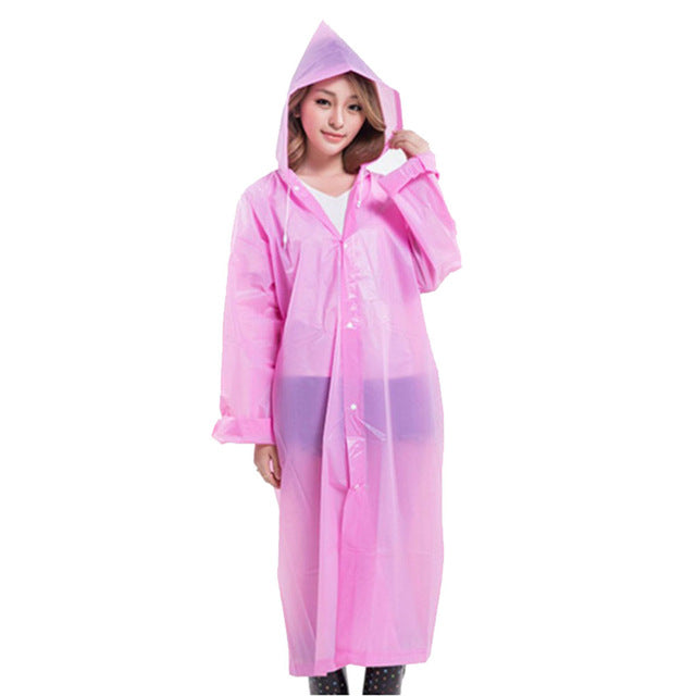 معطف المطر للنساء شفاف خفيف | Poncho Portable Environmental Light Raincoat Hot Sale