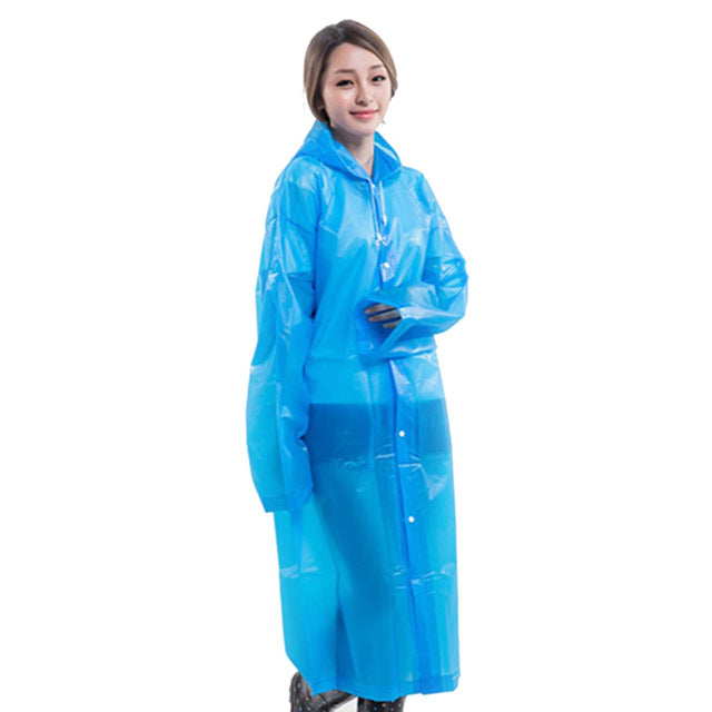 معطف المطر للنساء شفاف خفيف | Poncho Portable Environmental Light Raincoat Hot Sale