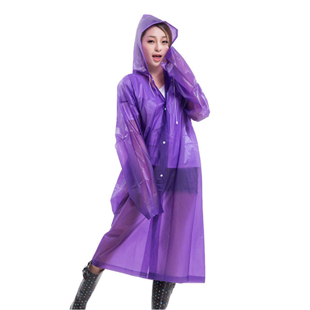 معطف المطر للنساء شفاف خفيف | Poncho Portable Environmental Light Raincoat Hot Sale