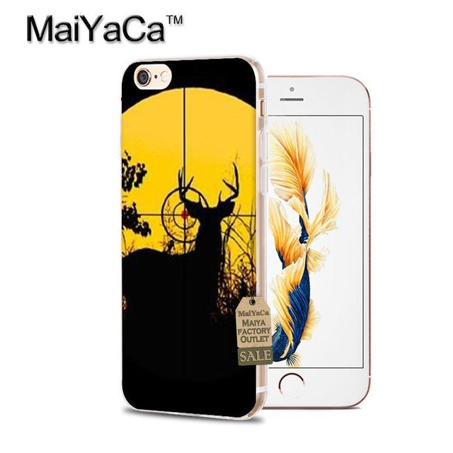 MaiYaCa Hunting and Fishing man Transparent TPU Soft Phone Case Accessories Cover For iPhone 5s 6s 7 8 plus X case