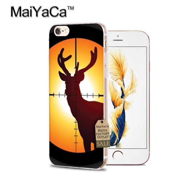 MaiYaCa Hunting and Fishing man Transparent TPU Soft Phone Case Accessories Cover For iPhone 5s 6s 7 8 plus X case