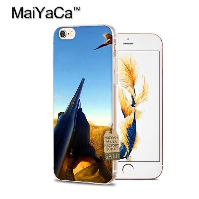 MaiYaCa Hunting and Fishing man Transparent TPU Soft Phone Case Accessories Cover For iPhone 5s 6s 7 8 plus X case