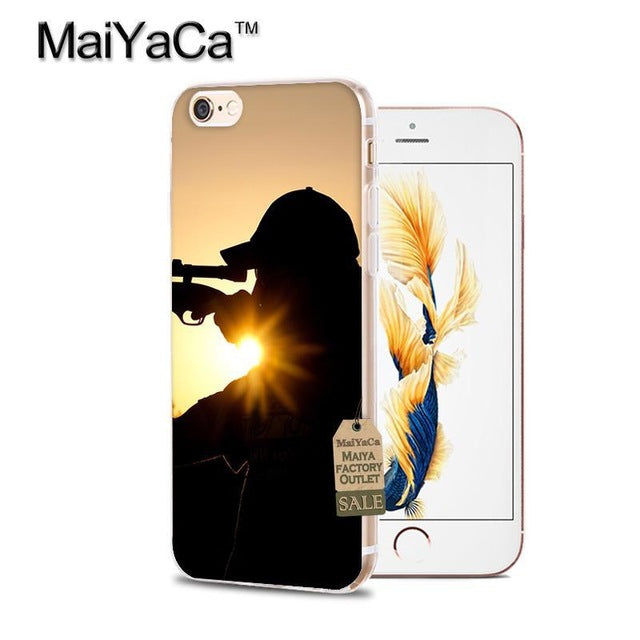 MaiYaCa Hunting and Fishing man Transparent TPU Soft Phone Case Accessories Cover For iPhone 5s 6s 7 8 plus X case