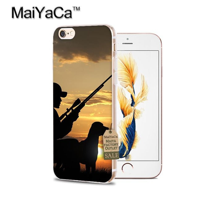 MaiYaCa Hunting and Fishing man Transparent TPU Soft Phone Case Accessories Cover For iPhone 5s 6s 7 8 plus X case