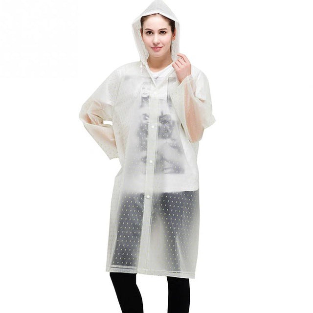 معطف واق المطر ملئ بالازهار شفافي  | New Fashion Women Floral Transparent Eva Plastic Girls Raincoat