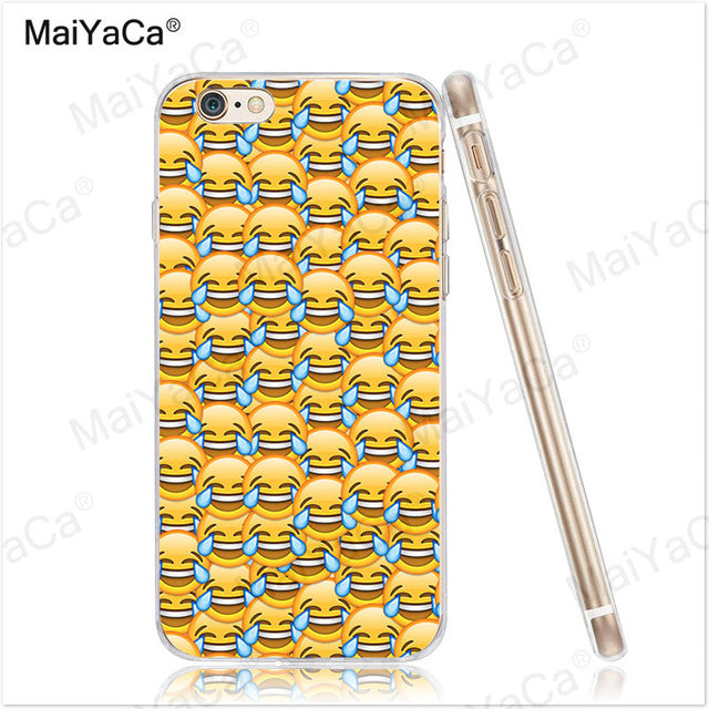 MaiYaCa Funny Emoji Smiley Emoticons Transparent TPU Soft Phone Case Accessories Cover For iPhone x 8 8pus 5c 5s 6s 7 plus case