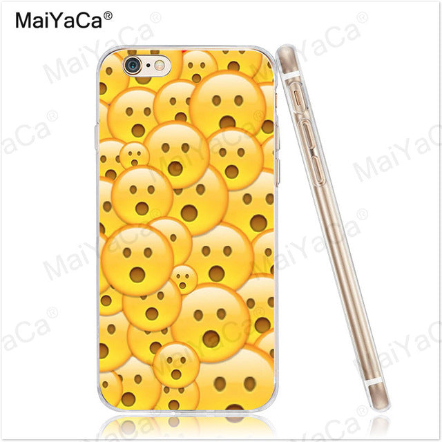 MaiYaCa Funny Emoji Smiley Emoticons Transparent TPU Soft Phone Case Accessories Cover For iPhone x 8 8pus 5c 5s 6s 7 plus case