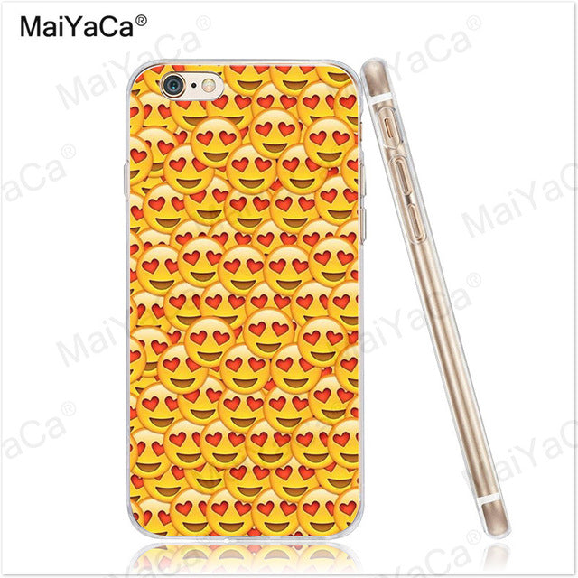 MaiYaCa Funny Emoji Smiley Emoticons Transparent TPU Soft Phone Case Accessories Cover For iPhone x 8 8pus 5c 5s 6s 7 plus case