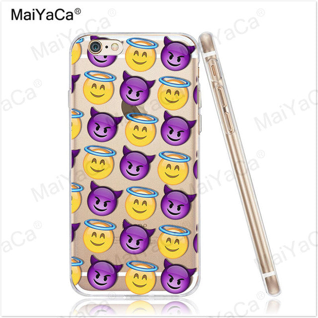 MaiYaCa Funny Emoji Smiley Emoticons Transparent TPU Soft Phone Case Accessories Cover For iPhone x 8 8pus 5c 5s 6s 7 plus case