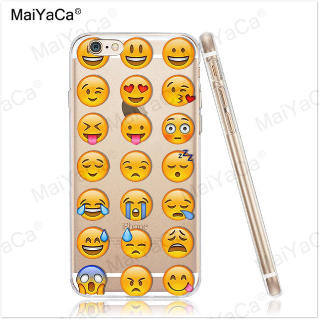 MaiYaCa Funny Emoji Smiley Emoticons Transparent TPU Soft Phone Case Accessories Cover For iPhone x 8 8pus 5c 5s 6s 7 plus case