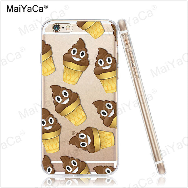 MaiYaCa Funny Emoji Smiley Emoticons Transparent TPU Soft Phone Case Accessories Cover For iPhone x 8 8pus 5c 5s 6s 7 plus case