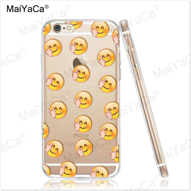 MaiYaCa Funny Emoji Smiley Emoticons Transparent TPU Soft Phone Case Accessories Cover For iPhone x 8 8pus 5c 5s 6s 7 plus case