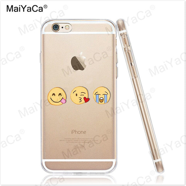 MaiYaCa Funny Emoji Smiley Emoticons Transparent TPU Soft Phone Case Accessories Cover For iPhone x 8 8pus 5c 5s 6s 7 plus case