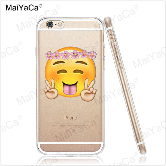 MaiYaCa Funny Emoji Smiley Emoticons Transparent TPU Soft Phone Case Accessories Cover For iPhone x 8 8pus 5c 5s 6s 7 plus case