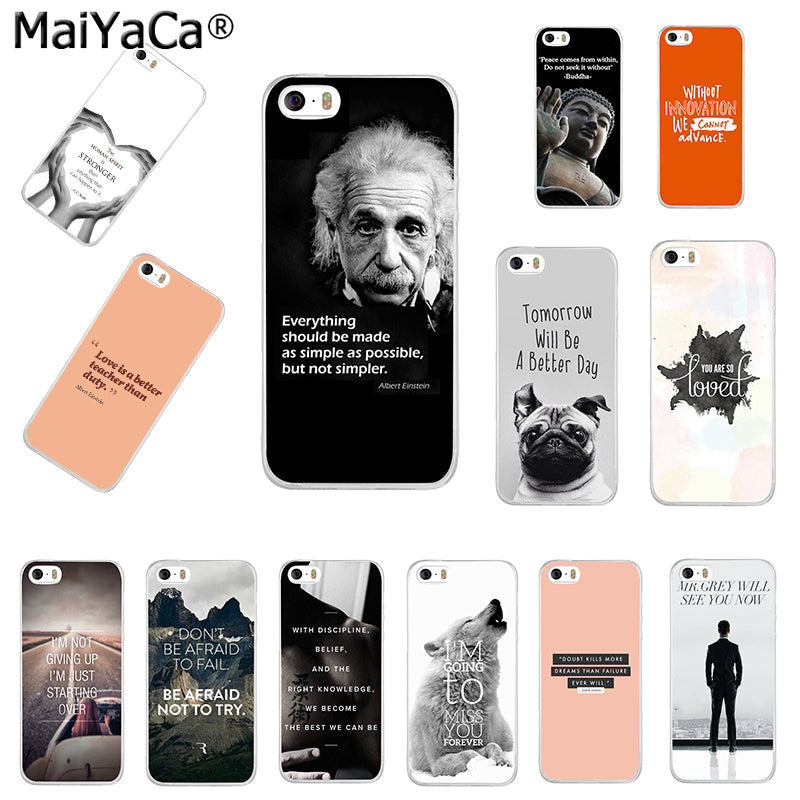 MaiYaCa Motivational Words Soft Transparent TPU Phone Case Accessories Cover For iPhone 8 x 5c5s 6s 7 plus case phone back cover