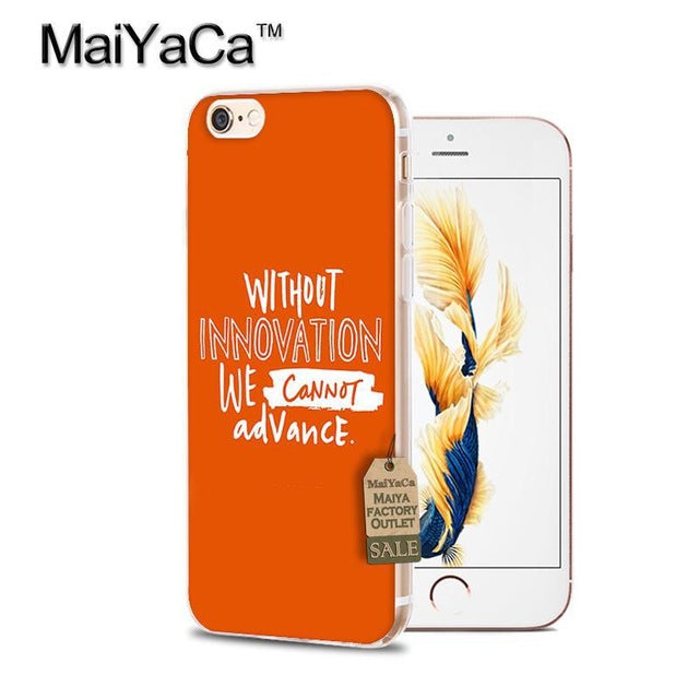 MaiYaCa Motivational Words Soft Transparent TPU Phone Case Accessories Cover For iPhone 8 x 5c5s 6s 7 plus case phone back cover