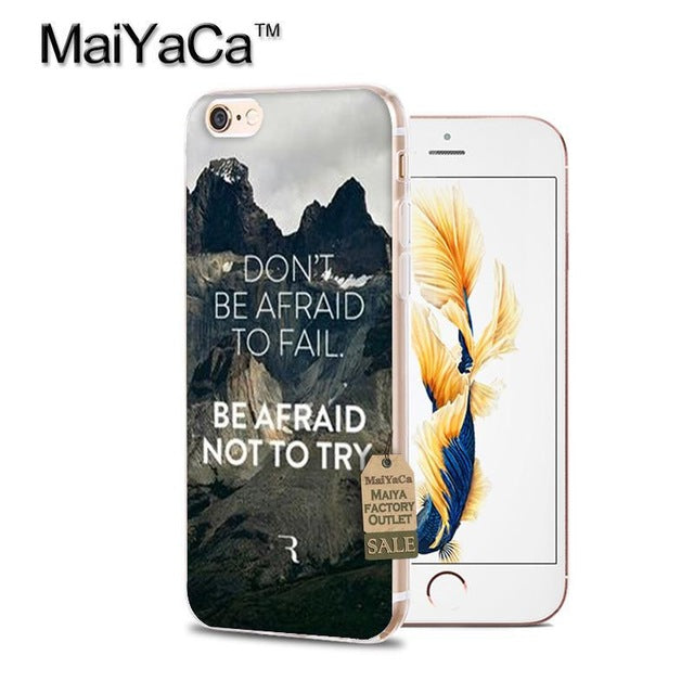 MaiYaCa Motivational Words Soft Transparent TPU Phone Case Accessories Cover For iPhone 8 x 5c5s 6s 7 plus case phone back cover