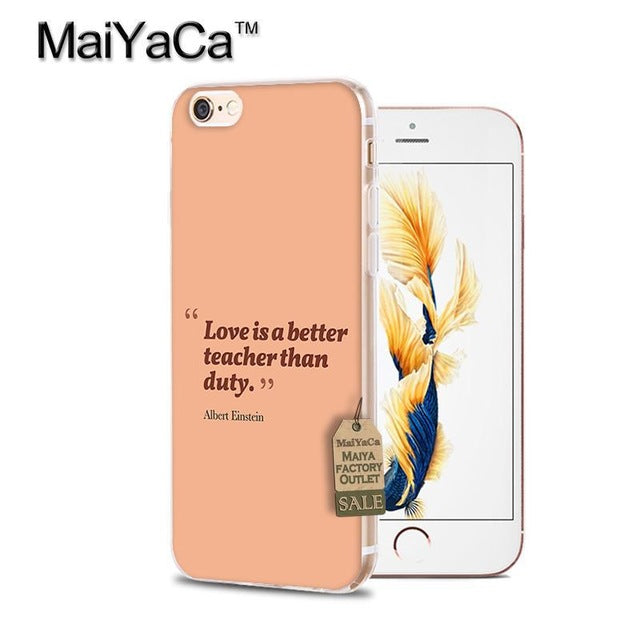 MaiYaCa Motivational Words Soft Transparent TPU Phone Case Accessories Cover For iPhone 8 x 5c5s 6s 7 plus case phone back cover