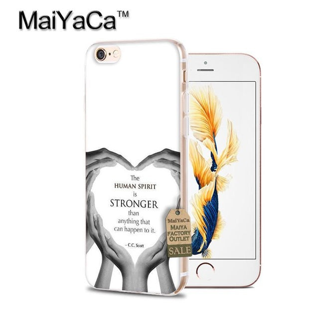 MaiYaCa Motivational Words Soft Transparent TPU Phone Case Accessories Cover For iPhone 8 x 5c5s 6s 7 plus case phone back cover