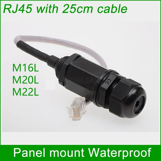 Factory sell RJ45 waterproof connector M20 Ethernet Interface M22 LAN Network Adapter CAT5E CAT6 shielded panel mount 10 units