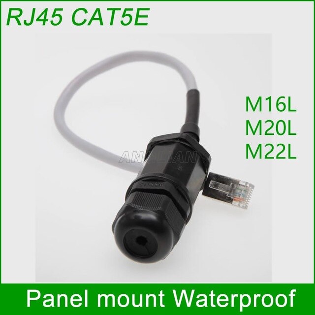 Factory sell RJ45 waterproof connector M20 Ethernet Interface M22 LAN Network Adapter CAT5E CAT6 shielded panel mount 10 units