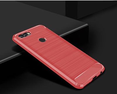 Huawei P Smart Case Cover P Smart TPU Silicone Bumper Anti-Shock Soft Carbon Fiber Phone Cases Cover For Huawei P Smart/Enjoy 7S