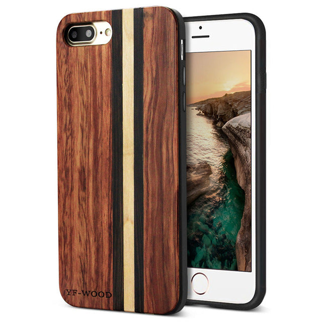 Real Bamboo Wood Case For iPhone 8 plus Case For iPhone 7plus Coque Phone Accessories For Apple iPhone 7 plus Cover