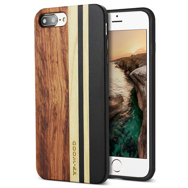 Real Bamboo Wood Case For iPhone 8 plus Case For iPhone 7plus Coque Phone Accessories For Apple iPhone 7 plus Cover