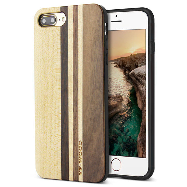 Real Bamboo Wood Case For iPhone 8 plus Case For iPhone 7plus Coque Phone Accessories For Apple iPhone 7 plus Cover