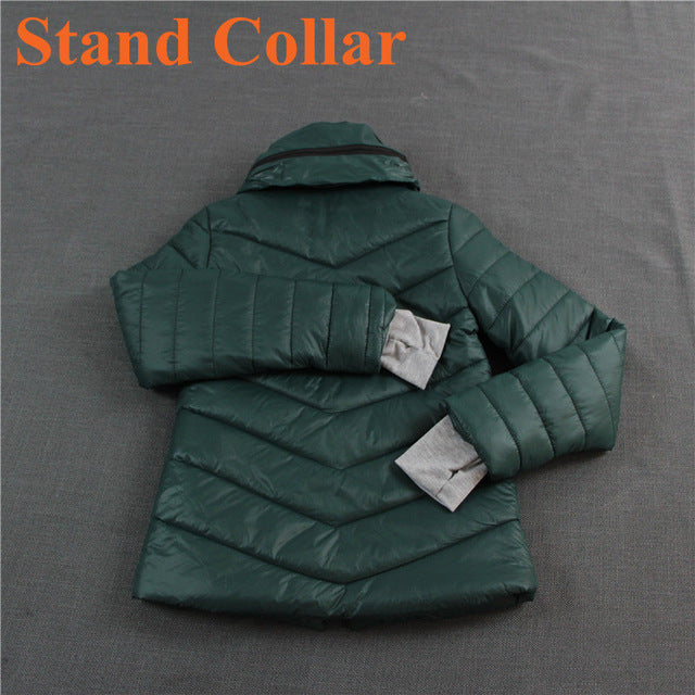 سترة سليم الدافئه المحشوه بالقطن جوده عاليه | Winter Jacket Women Hooded AND Stand Collar Parka Slim Warm Cotton-Padded