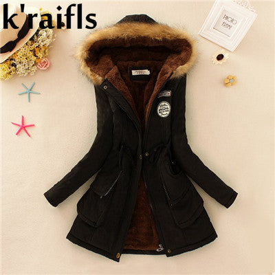 معطف للشتاء نسائي مملوء بالقطن جديد 2018 | New Long Parkas Female Womens Winter Jacket Coat Thick Cotton