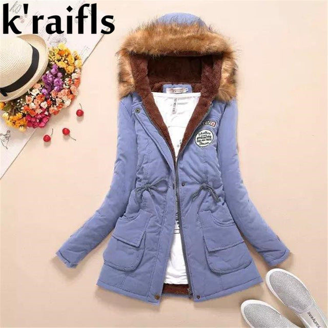 معطف للشتاء نسائي مملوء بالقطن جديد 2018 | New Long Parkas Female Womens Winter Jacket Coat Thick Cotton