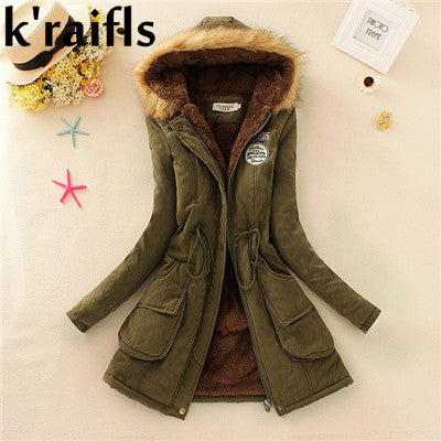 معطف للشتاء نسائي مملوء بالقطن جديد 2018 | New Long Parkas Female Womens Winter Jacket Coat Thick Cotton