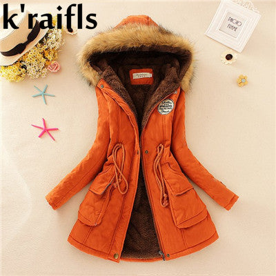 معطف للشتاء نسائي مملوء بالقطن جديد 2018 | New Long Parkas Female Womens Winter Jacket Coat Thick Cotton