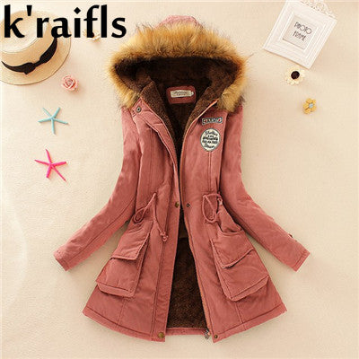 معطف للشتاء نسائي مملوء بالقطن جديد 2018 | New Long Parkas Female Womens Winter Jacket Coat Thick Cotton