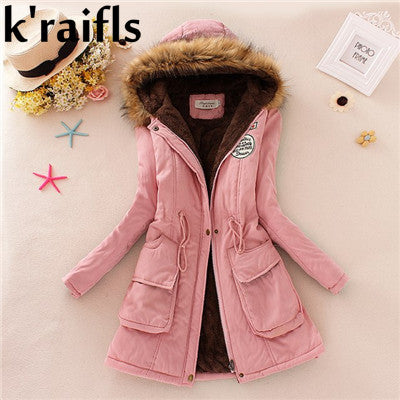 معطف للشتاء نسائي مملوء بالقطن جديد 2018 | New Long Parkas Female Womens Winter Jacket Coat Thick Cotton