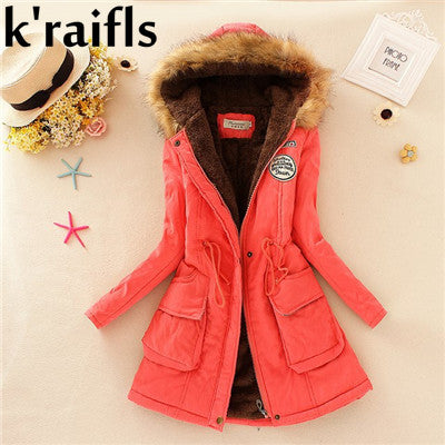 معطف للشتاء نسائي مملوء بالقطن جديد 2018 | New Long Parkas Female Womens Winter Jacket Coat Thick Cotton