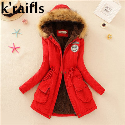 معطف للشتاء نسائي مملوء بالقطن جديد 2018 | New Long Parkas Female Womens Winter Jacket Coat Thick Cotton