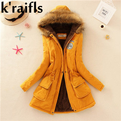 معطف للشتاء نسائي مملوء بالقطن جديد 2018 | New Long Parkas Female Womens Winter Jacket Coat Thick Cotton