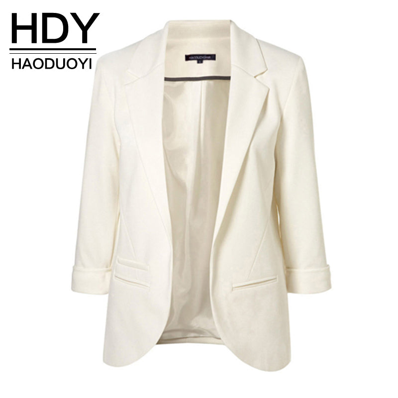 سترة النساء الرسمية مكتب العمل جودة عالية  | HDY Haoduoyi 2018 Spring Slim Fit Blazer Women Formal Jackets Office Work