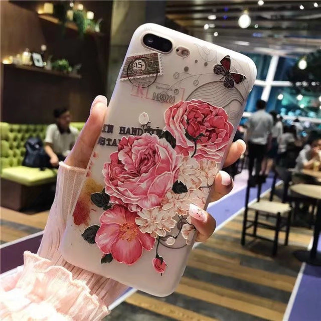 Nephy Case For iPhone 6 S 6S 7 8 Plus 5 5S X Beauty Girly Flower Soft Silicone Back Cover For iPhone 7 7Plus 6Plus 6SPlus Coque