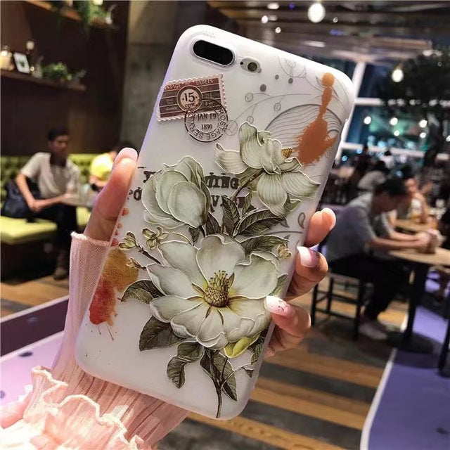 Nephy Case For iPhone 6 S 6S 7 8 Plus 5 5S X Beauty Girly Flower Soft Silicone Back Cover For iPhone 7 7Plus 6Plus 6SPlus Coque