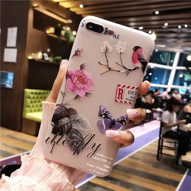 Nephy Case For iPhone 6 S 6S 7 8 Plus 5 5S X Beauty Girly Flower Soft Silicone Back Cover For iPhone 7 7Plus 6Plus 6SPlus Coque