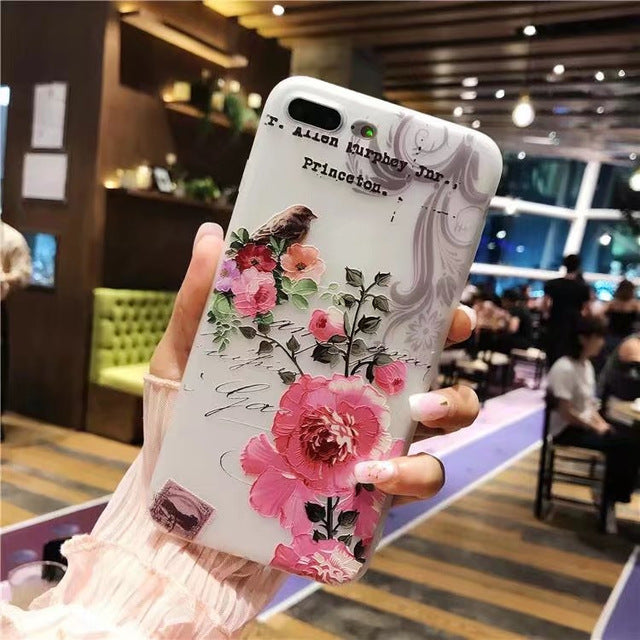 Nephy Case For iPhone 6 S 6S 7 8 Plus 5 5S X Beauty Girly Flower Soft Silicone Back Cover For iPhone 7 7Plus 6Plus 6SPlus Coque