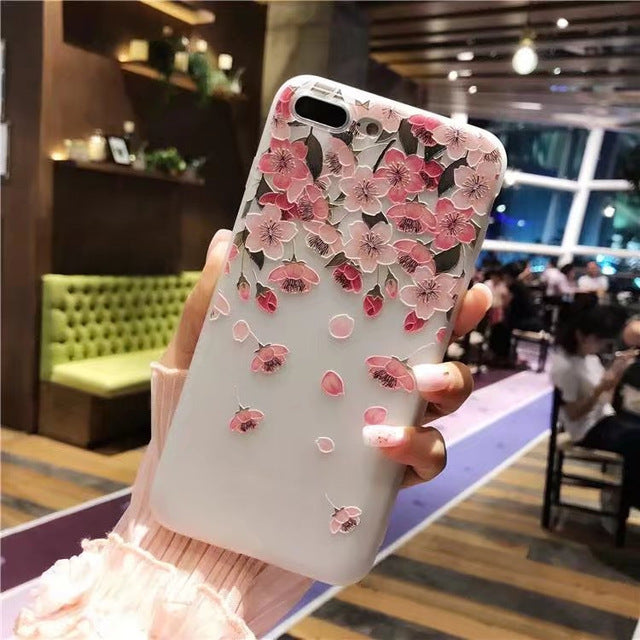 Nephy Case For iPhone 6 S 6S 7 8 Plus 5 5S X Beauty Girly Flower Soft Silicone Back Cover For iPhone 7 7Plus 6Plus 6SPlus Coque