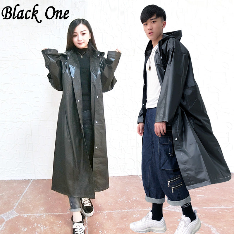 معطف ضد المطر للرجال والنساء اسود اللون  | Women Raincoat Men Black Rain Clothes covers Impermeable Rainwear