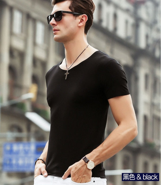 Men's Modal Solid Color Seamless Underwear Clothing Close-fitting Super Strench Undershirt Cool Summer Shirts